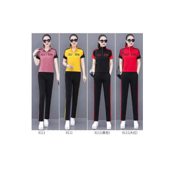 Monisa lady summer sports leisure colorful suit with short sleeves